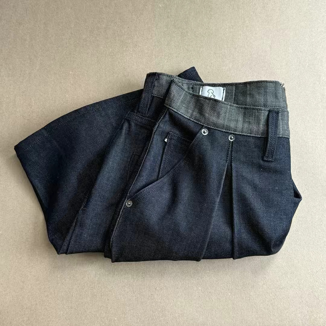 Pleated Denim Shorts view 8